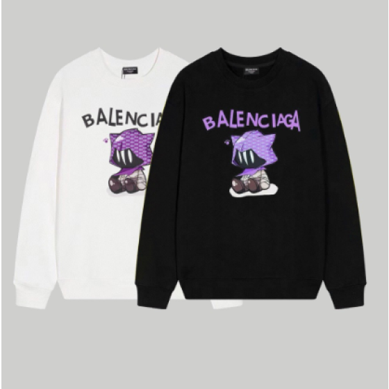 Balenciaga New Cartoon Print Crew Neck Sweatshirt
